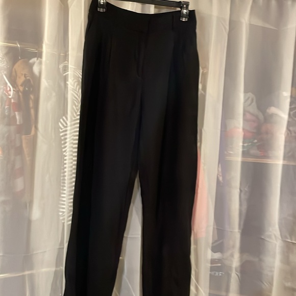 House Of Harlow Black Linen Blend High Rise Wide leg Trouser Pants - Picture 3 of 7